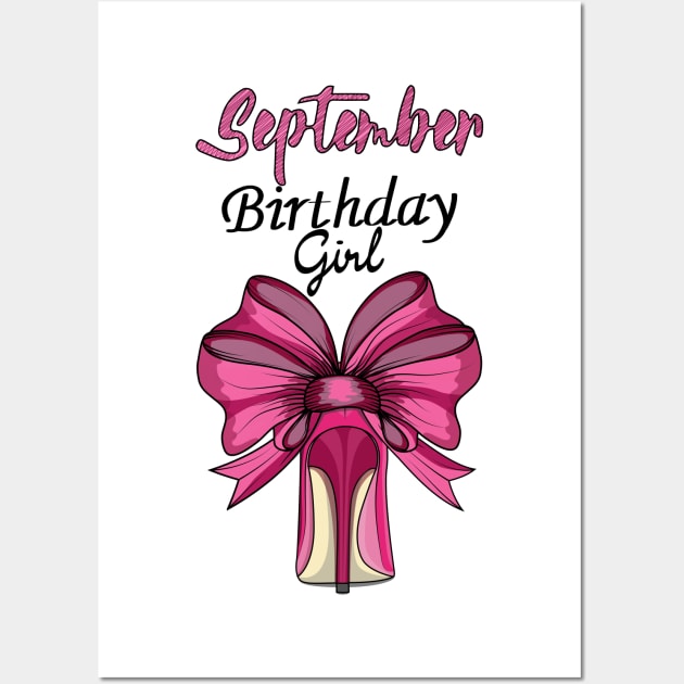 September Birthday Girl Wall Art by Designoholic